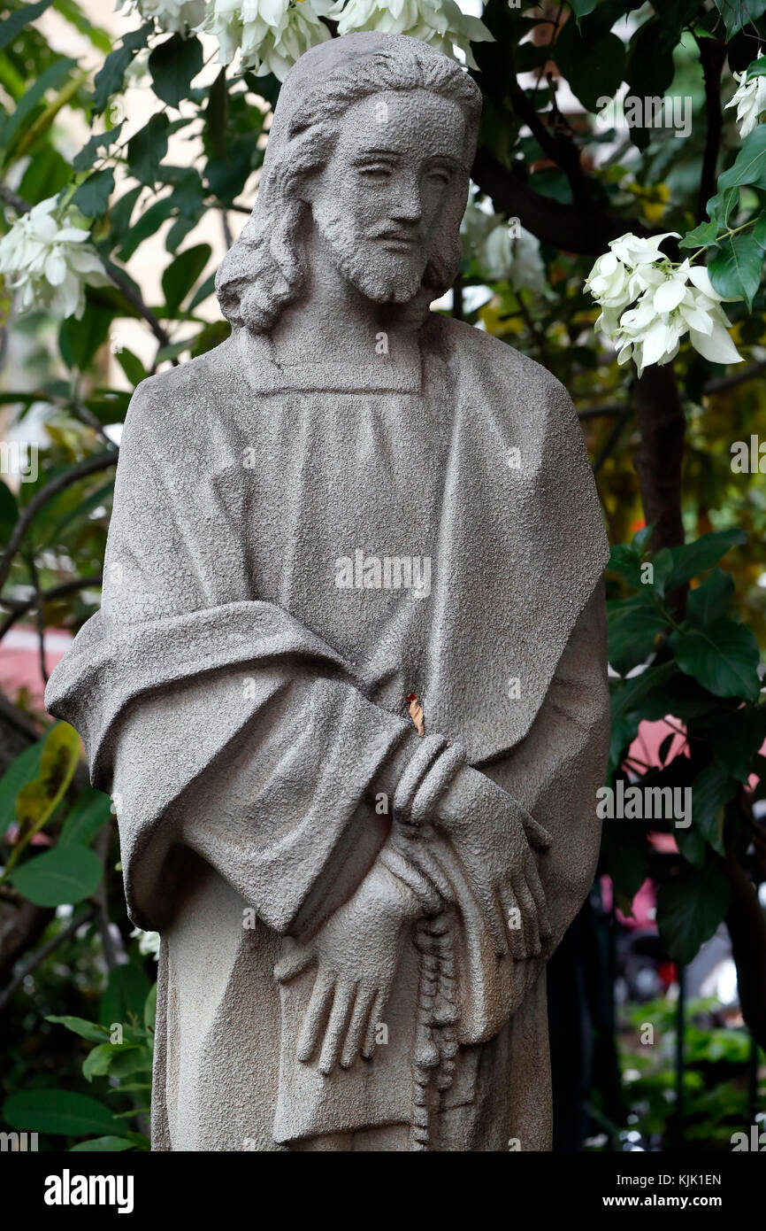 Church of the Sacred Heart of Jesus ( Nha Tho Tan Dinh ). Christ arrested statue.  Ho Chi Minh City.  Vietnam. Stock Photo