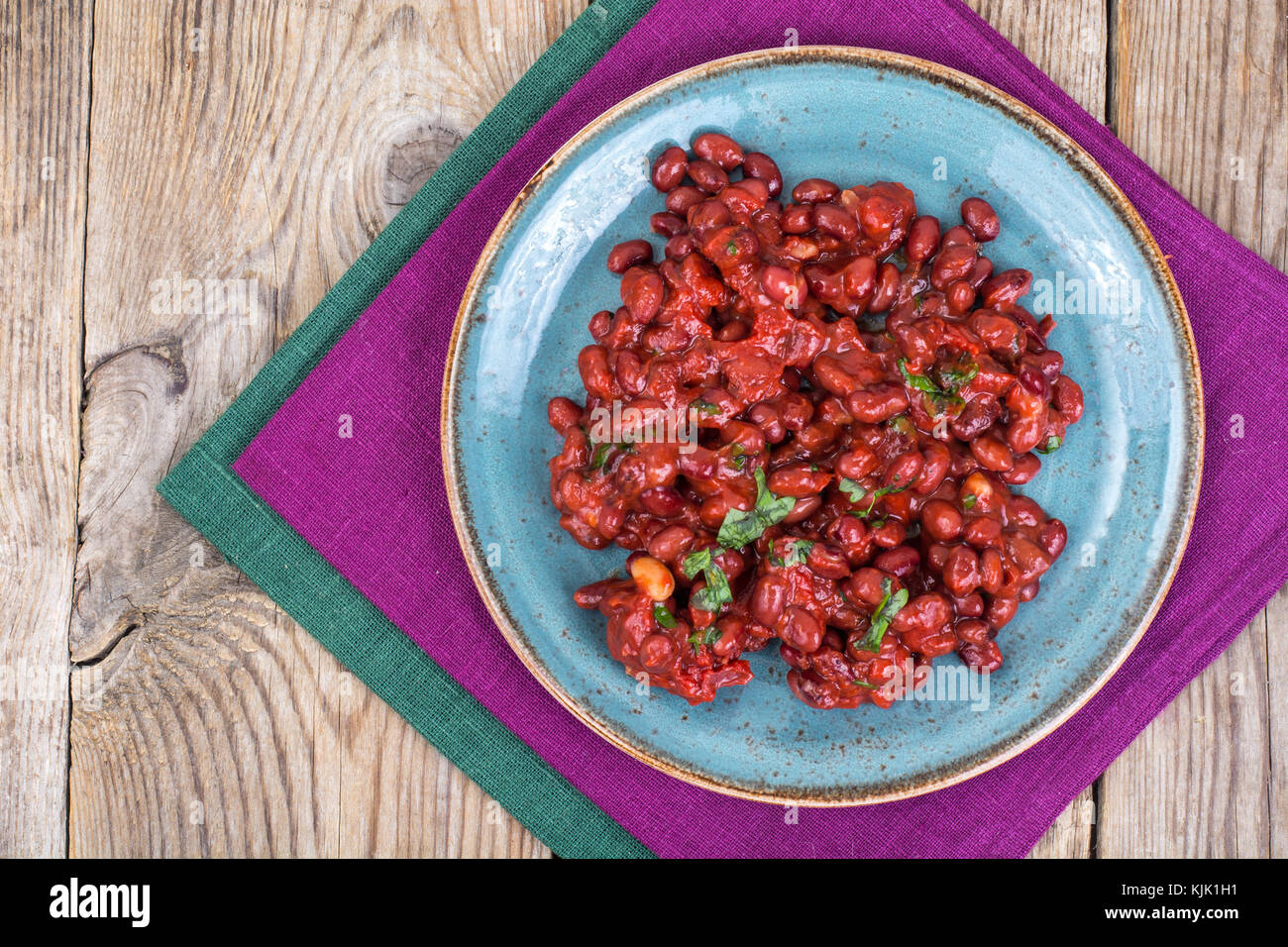 Spicy red bean dish with sauce. Studio Photo Stock Photo Alamy