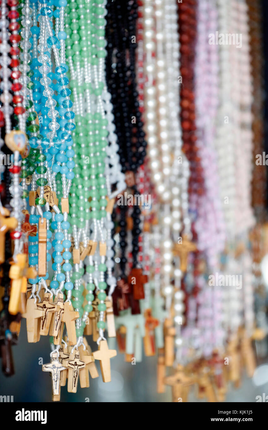 Shop selling religious christian items. Rosary prayer beads for sale. . Ho Chi Minh City