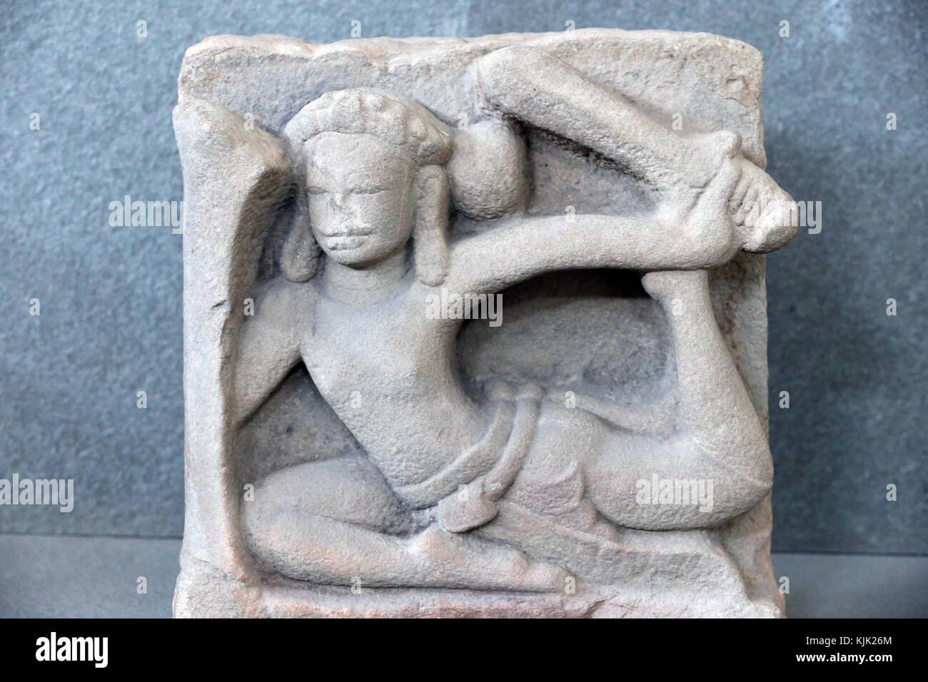Museum of Cham Sculpture. Flying warrior. 10th century.  Danang. Vietnam. Stock Photo