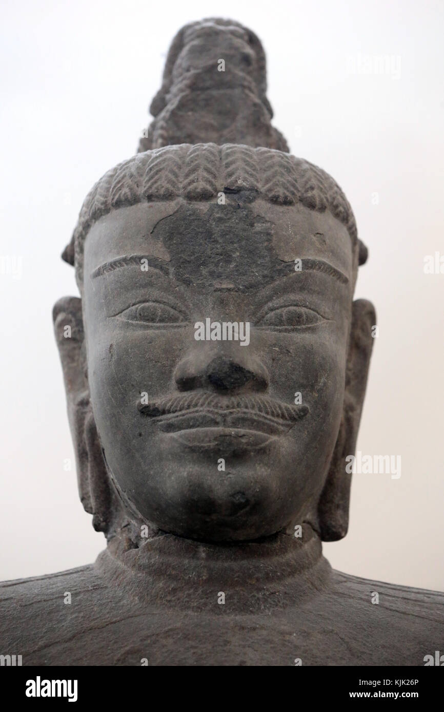 Museum of Cham Sculpture. Shiva with a moustache statue. 8 th century.  Danang. Vietnam. Stock Photo