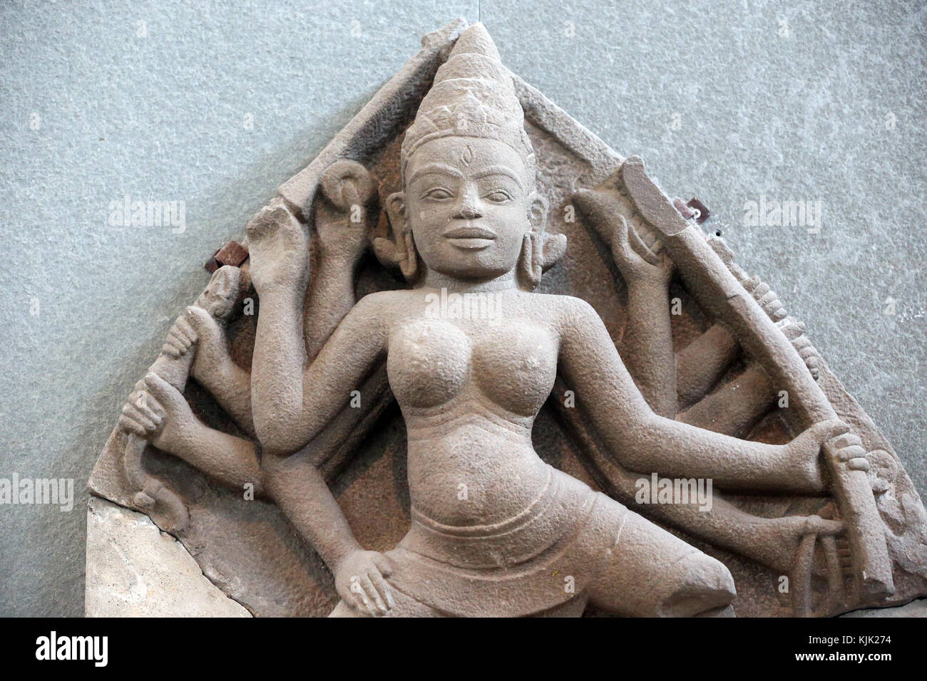 Museum of Cham Sculpture. Durga. 10th century.  Danang. Vietnam. Stock Photo