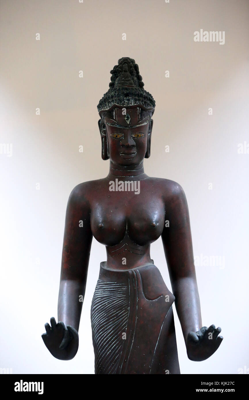 Museum of Cham Sculpture. Bodhisattva Tara. Bronze. 10th century.  Danang. Vietnam. Stock Photo