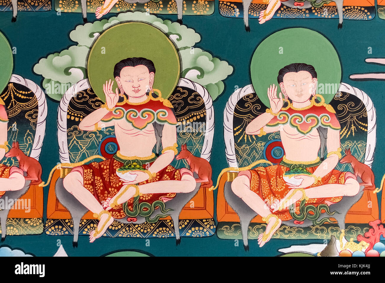 Detail painting in traditional bhutanese hi-res stock photography and ...