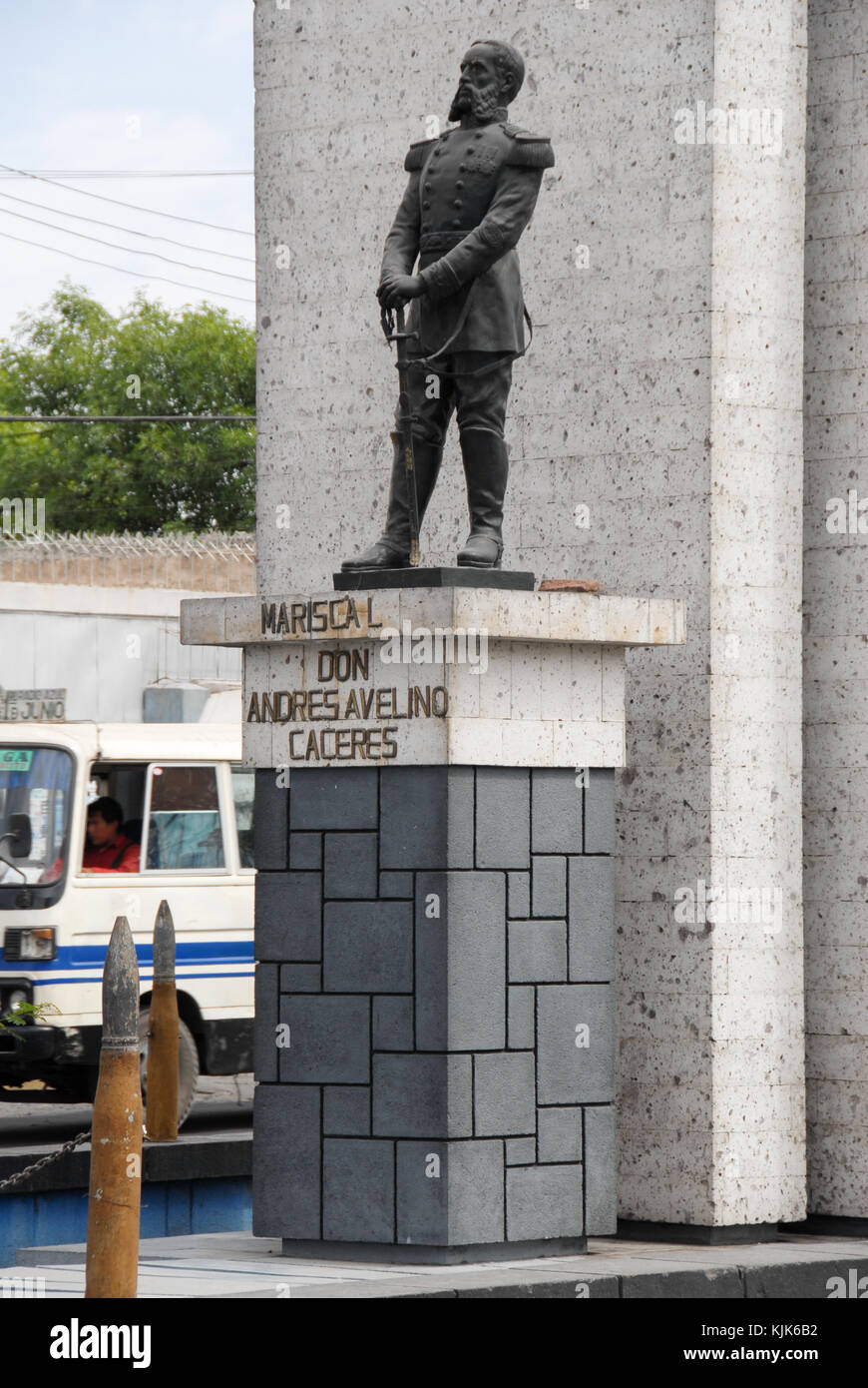 Don Andres Avelino Caceres Dorregaray Monument in Arequipa, Peru in