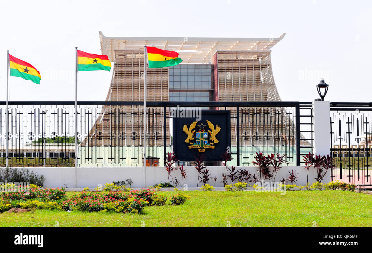 ACCRA, GHANA - FEBRUARY 23, 2012: The Flagstaff House, commonly known as 'Flagstaff House', is the presidential palace in Accra which serves as a resi Stock Photo