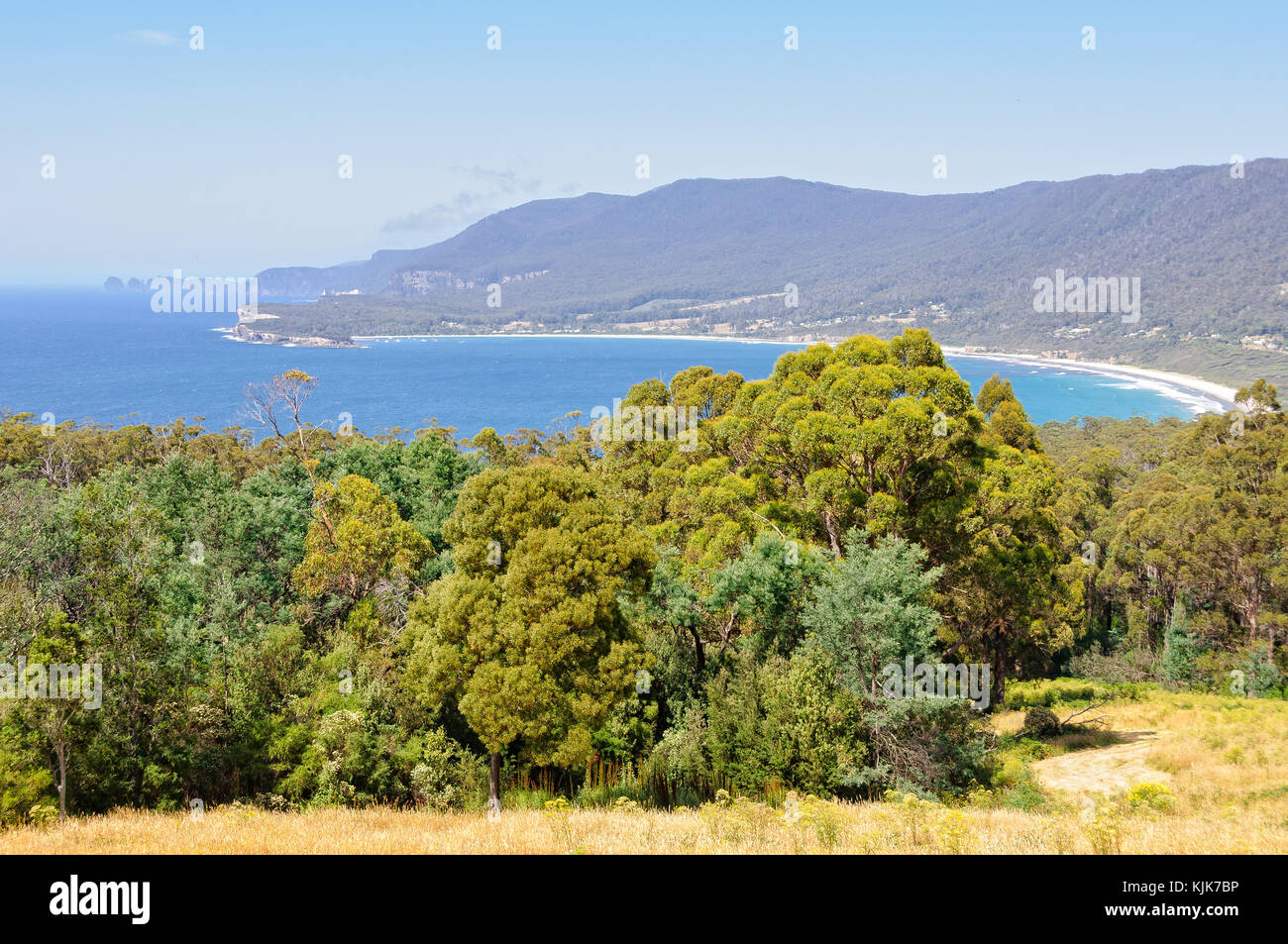 View of Pirates Bay at Eaglehawk Neck Tasmania, Australia Stock Photo