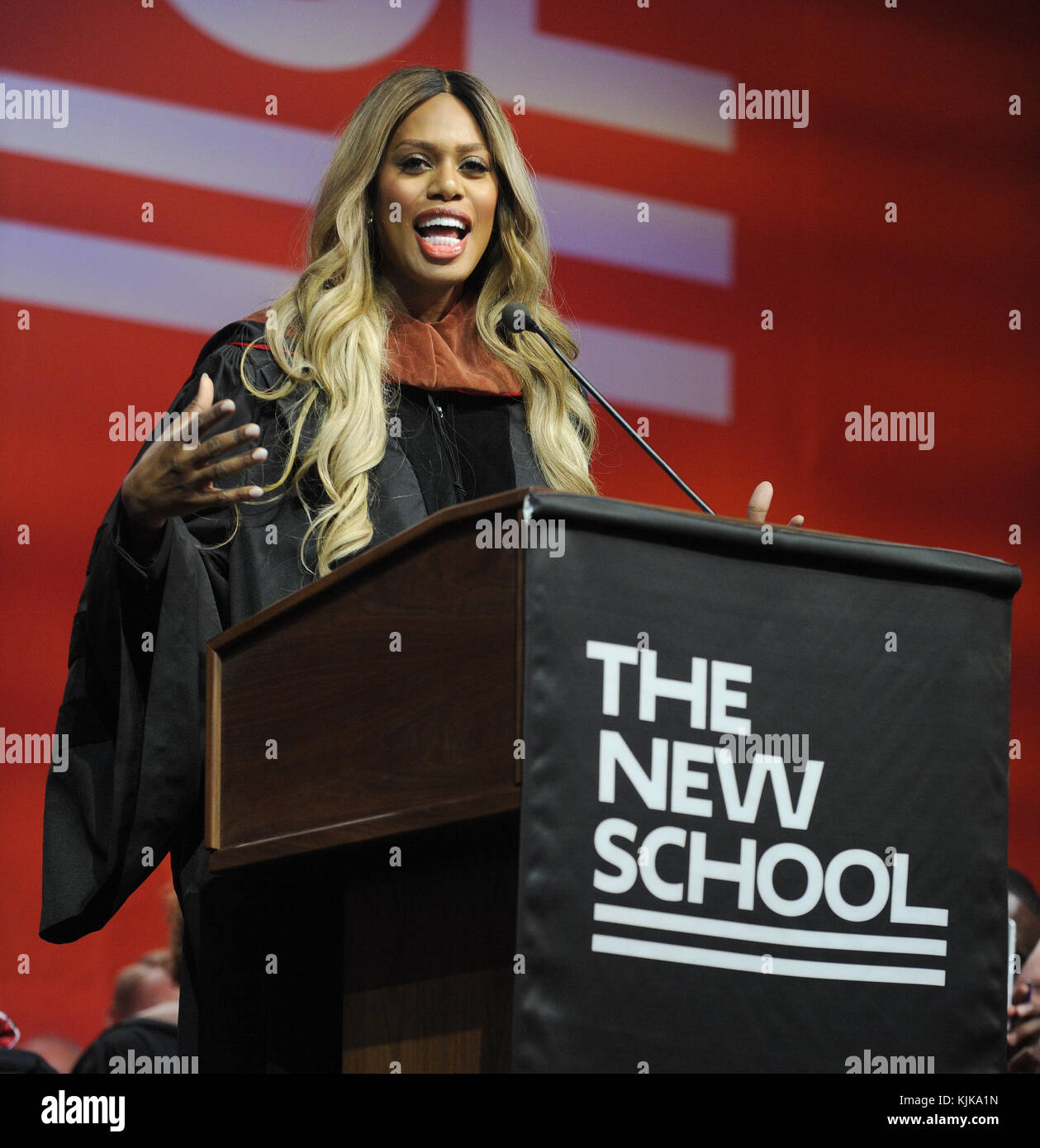 NEW YORK, NY MAY 20 Laverne Cox speaks at The New School