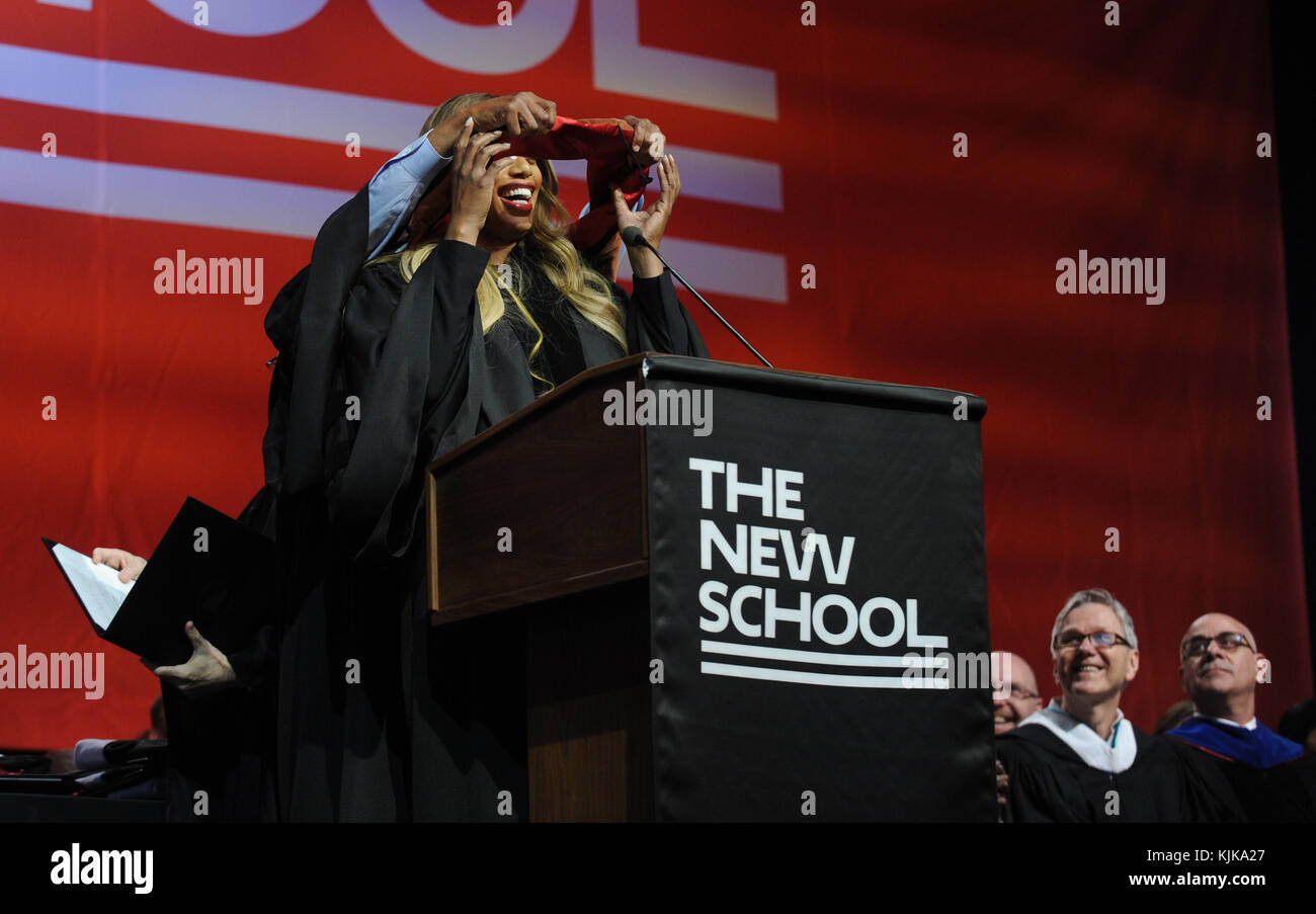 NEW YORK, NY MAY 20 Laverne Cox speaks at The New School