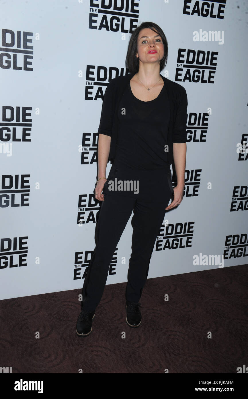 NEW YORK, NY - FEBRUARY 23: Holly Davidson attends the 'Eddie The Eagle' New York screening at Chelsea Bow Tie Cinemas on February 23, 2016 in New York City.  People:  Holly Davidson Stock Photo