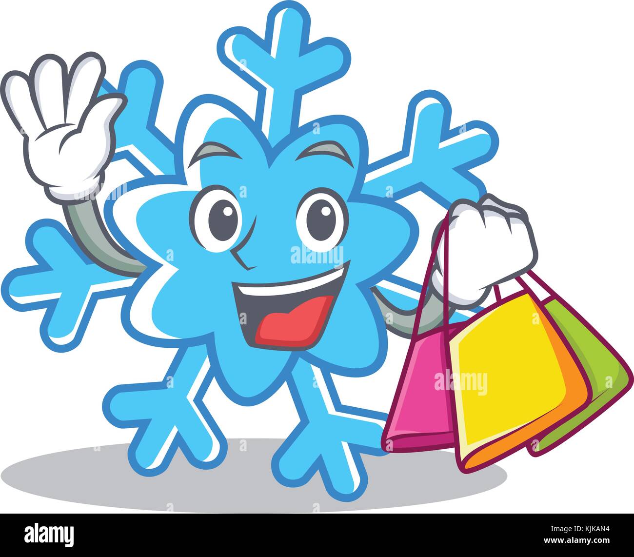 Shopping snowflake character cartoon style Stock Vector Image & Art - Alamy