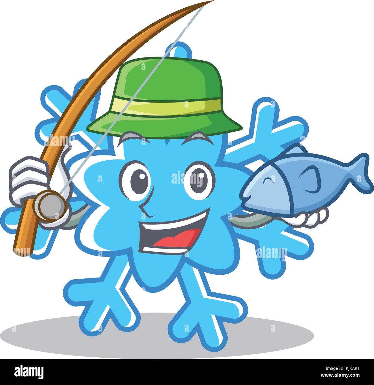 Fishing snowflake character cartoon style Stock Vector Image & Art - Alamy