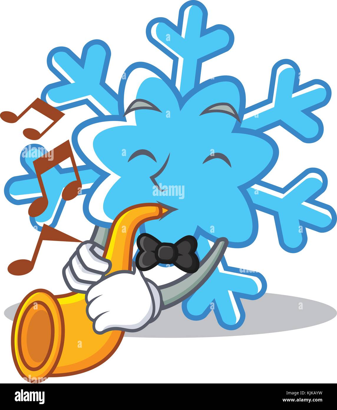 With trumpet snowflake character cartoon style Stock Vector Image & Art ...