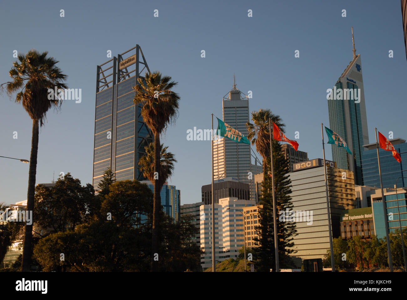 Perth's skyline with BHP building, Perth, Western Australia. Stock Photo