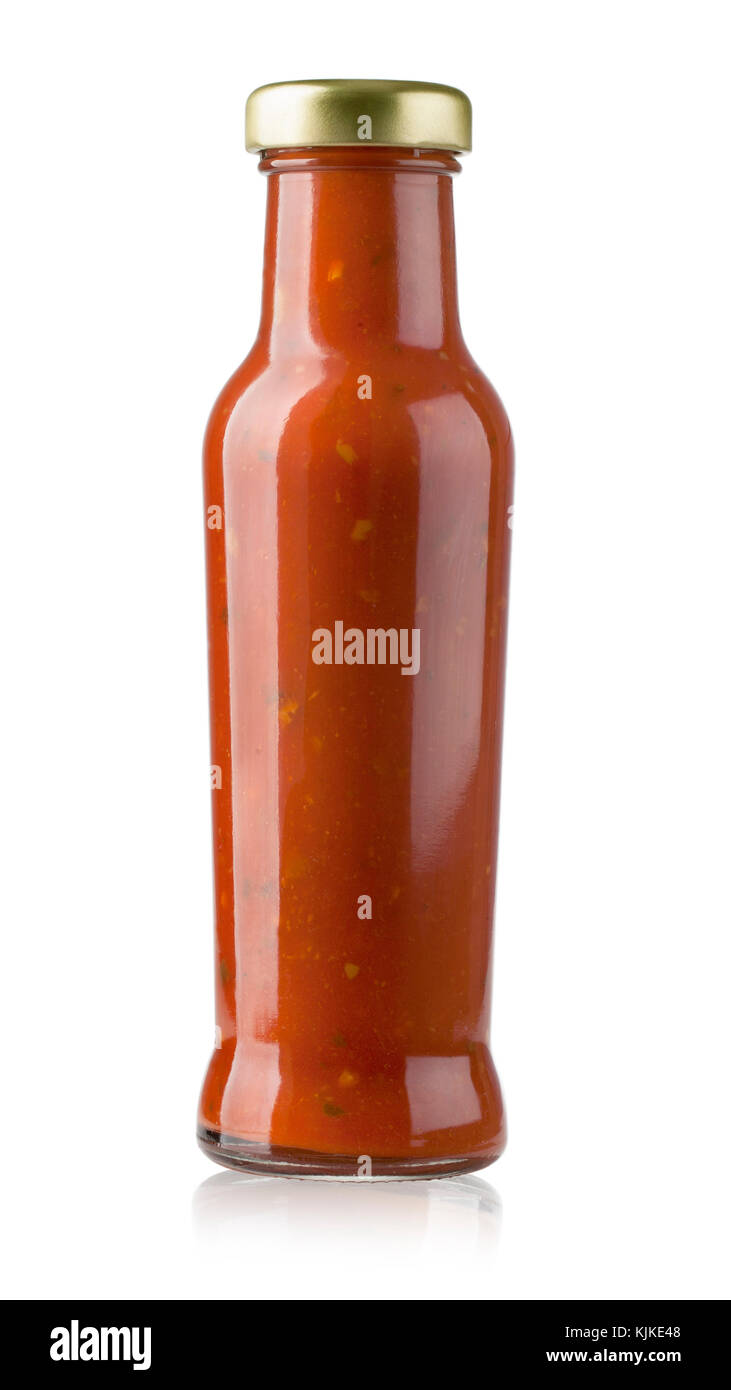 Download Glass Jar Of Hot Tomato Sauce On A White Background With Clipping Stock Photo 166385304 Alamy PSD Mockup Templates