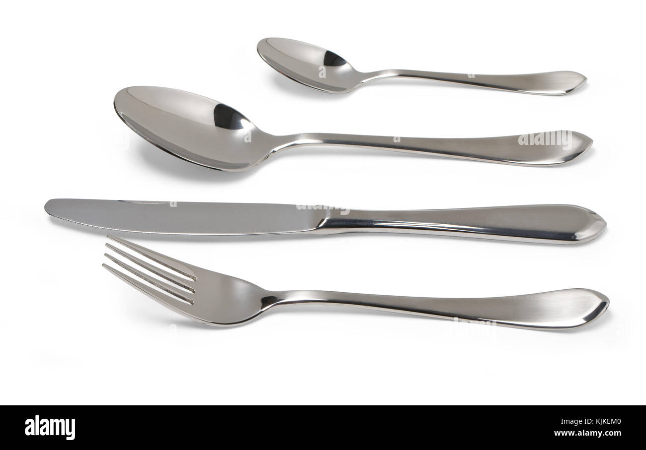Fork spoon and knife isolated on white background. with clipping path ...