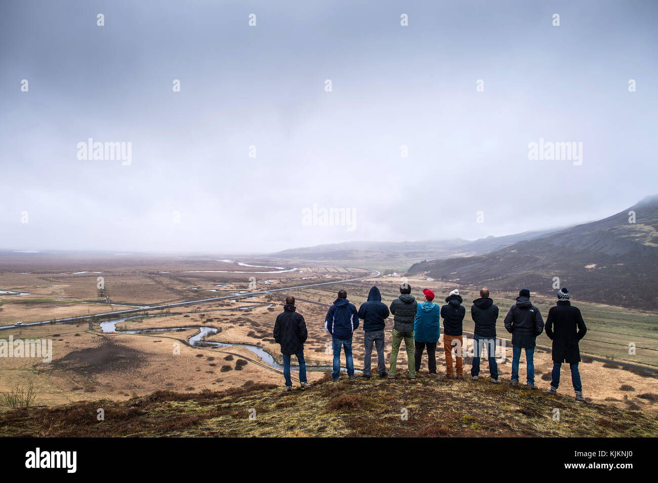 Iceland landscape with people. Iceland. Stock Photo