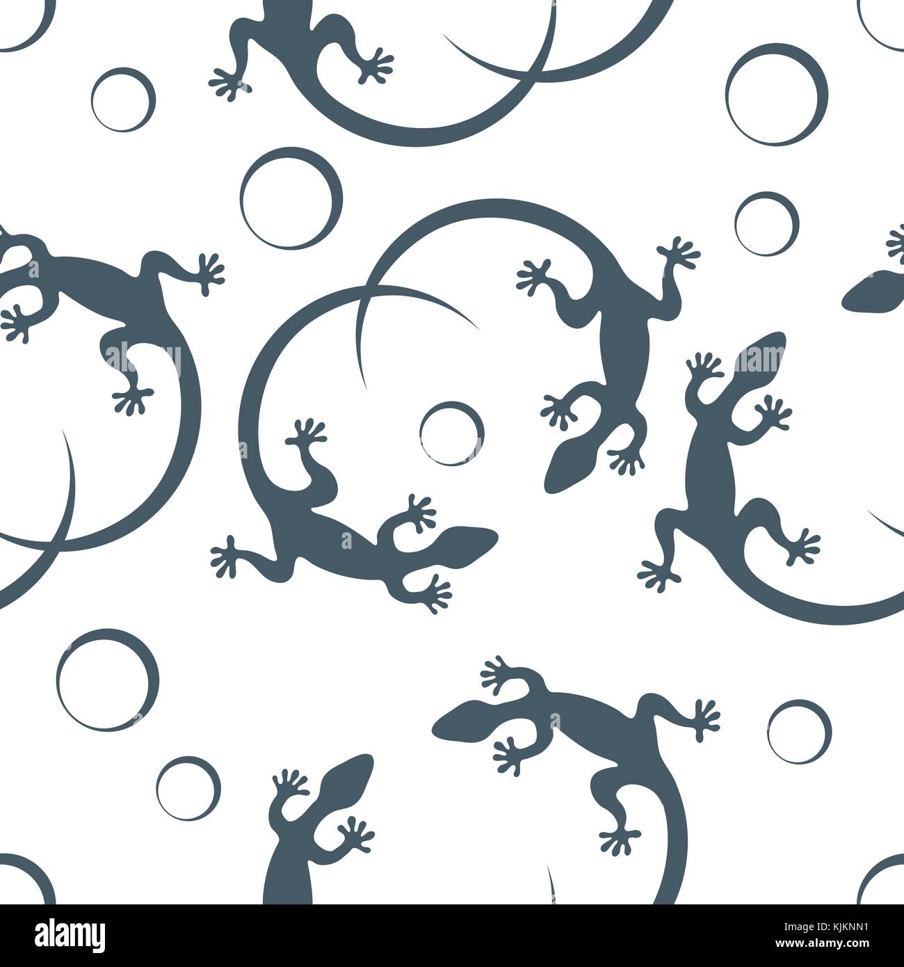 Cute seamless pattern with lizards and circles. Design for poster or ...