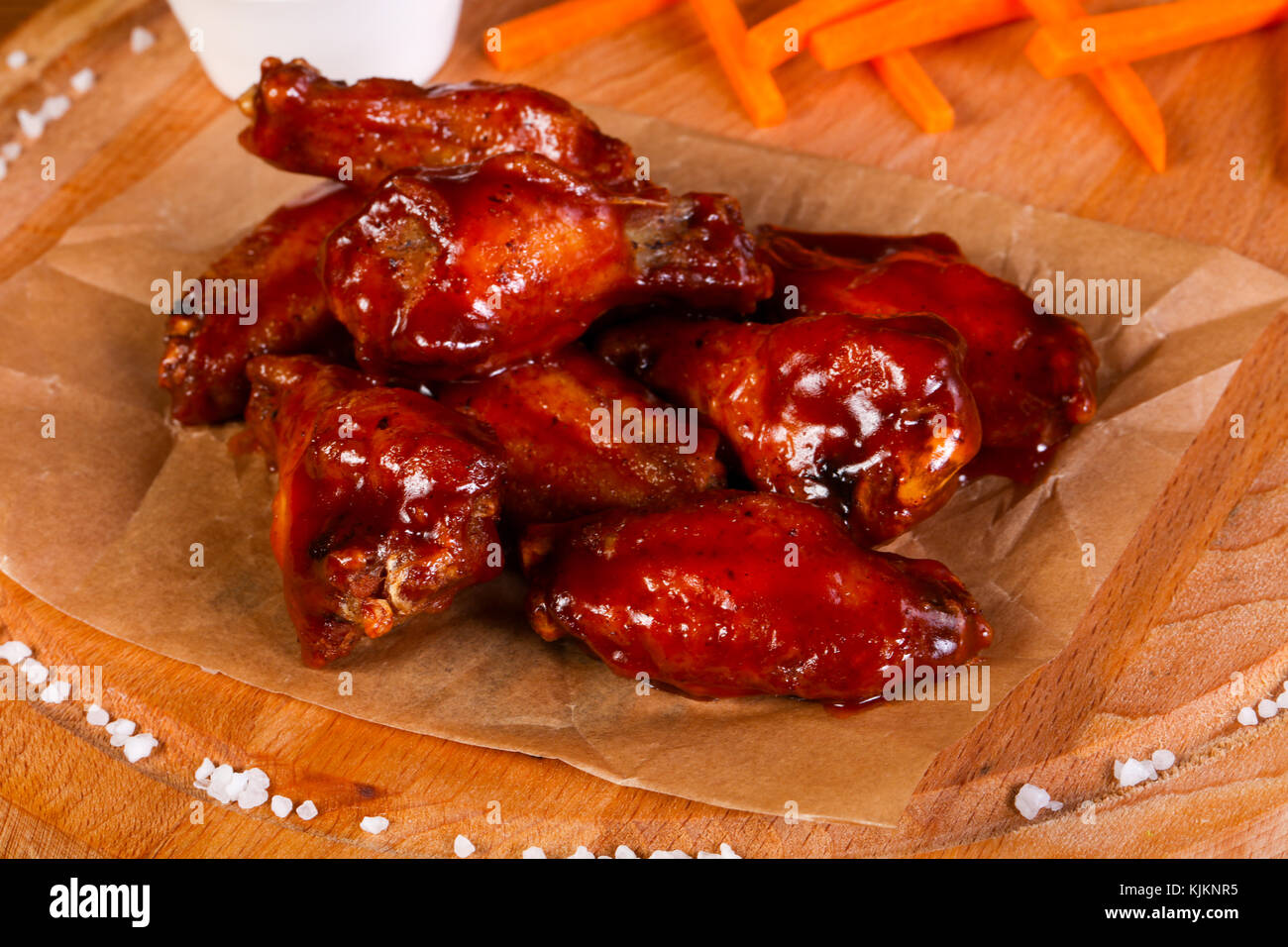 Chicken wings BBQ sauce Stock Photo - Alamy