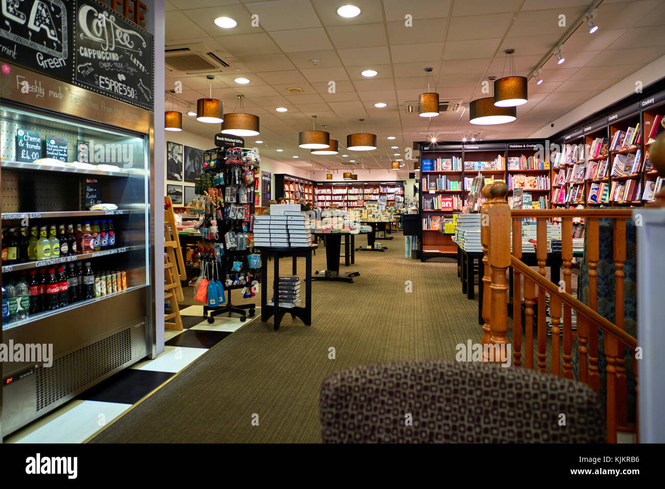 Waterstones in Douglas, Isle of Man from the cafe Stock Photo