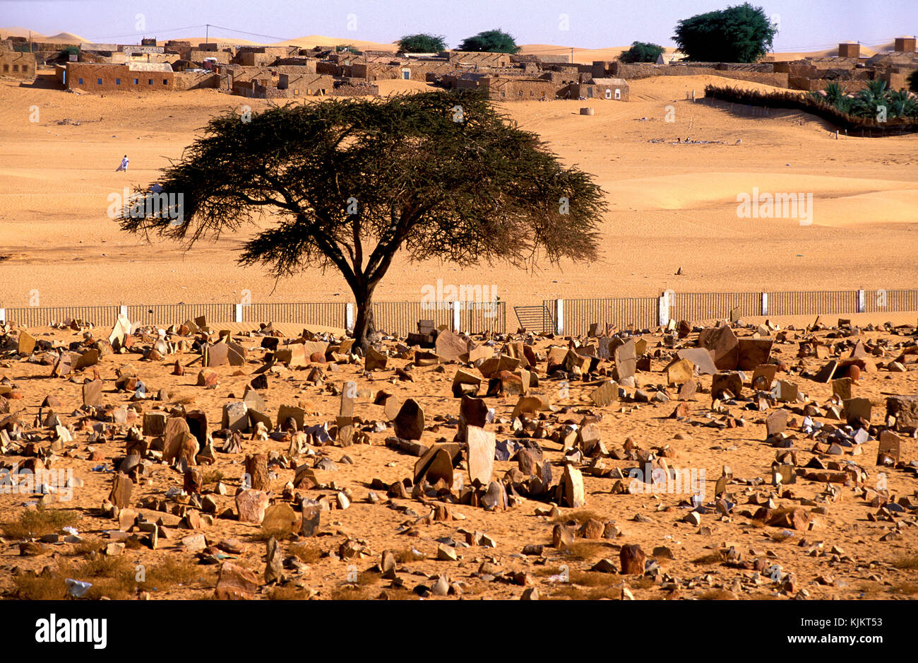 Muslim cemetery in Chinguetti. Mauritania. Stock Photo