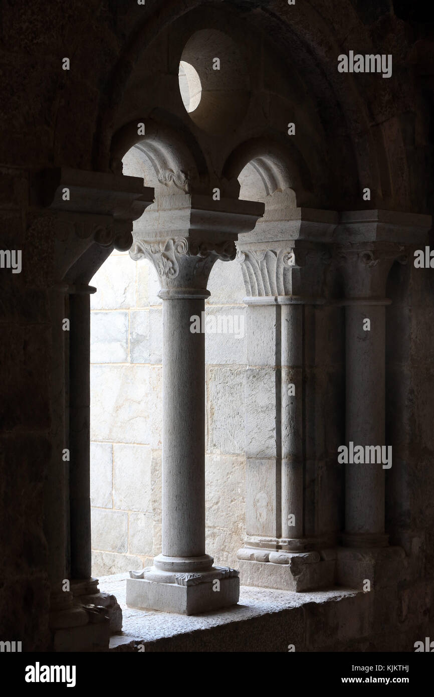 La Celle Abbey.  The cloister.  France. Stock Photo