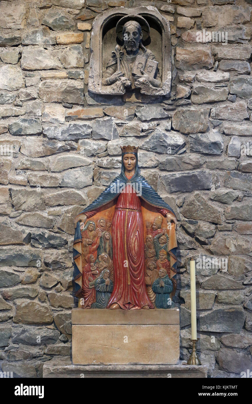 Rosans benedictine abbey.  Virgin of Mercy statue.  France. Stock Photo