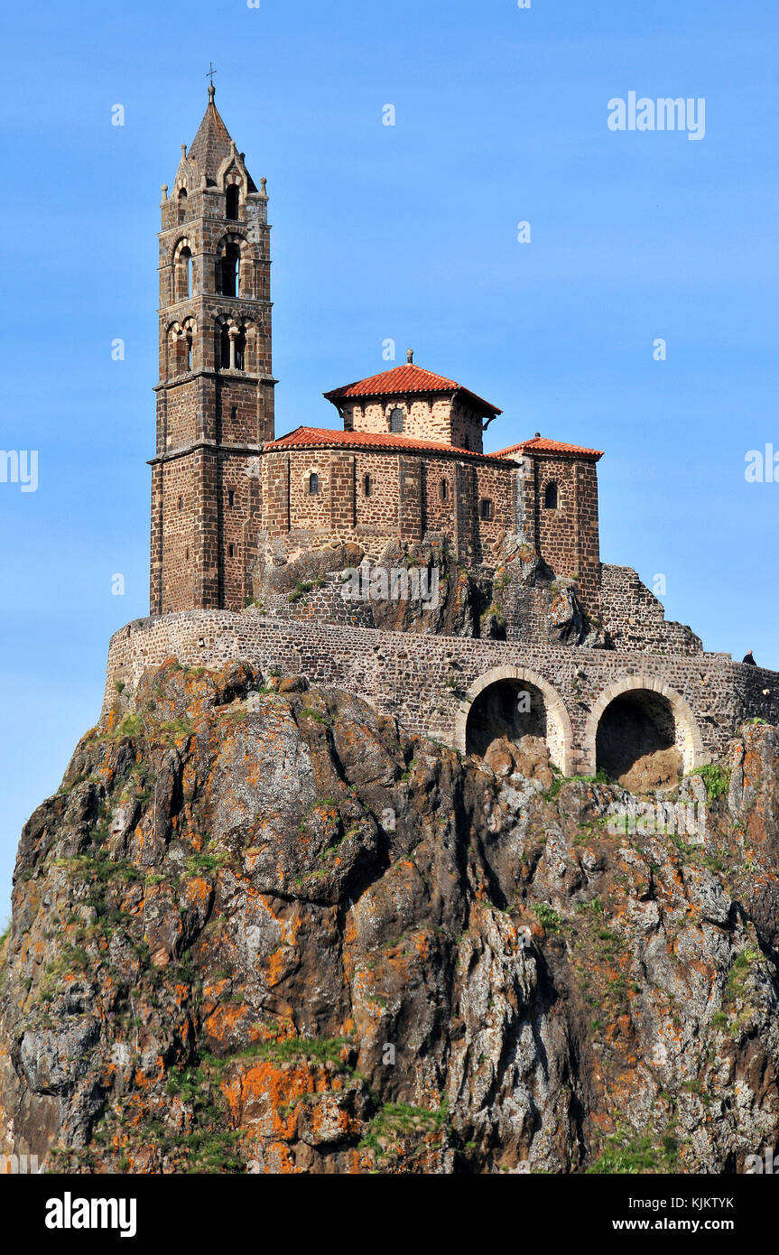 Saint-Michel d'Aiguilhe church. Stock Photo