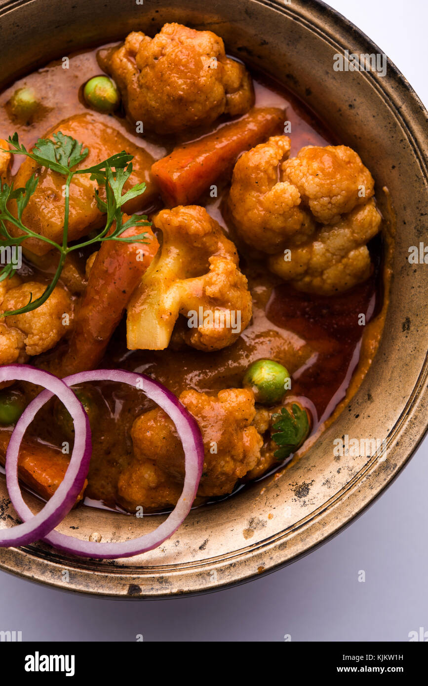 Aloo Gobi matar is a famous Indian curry dish with potatoes and