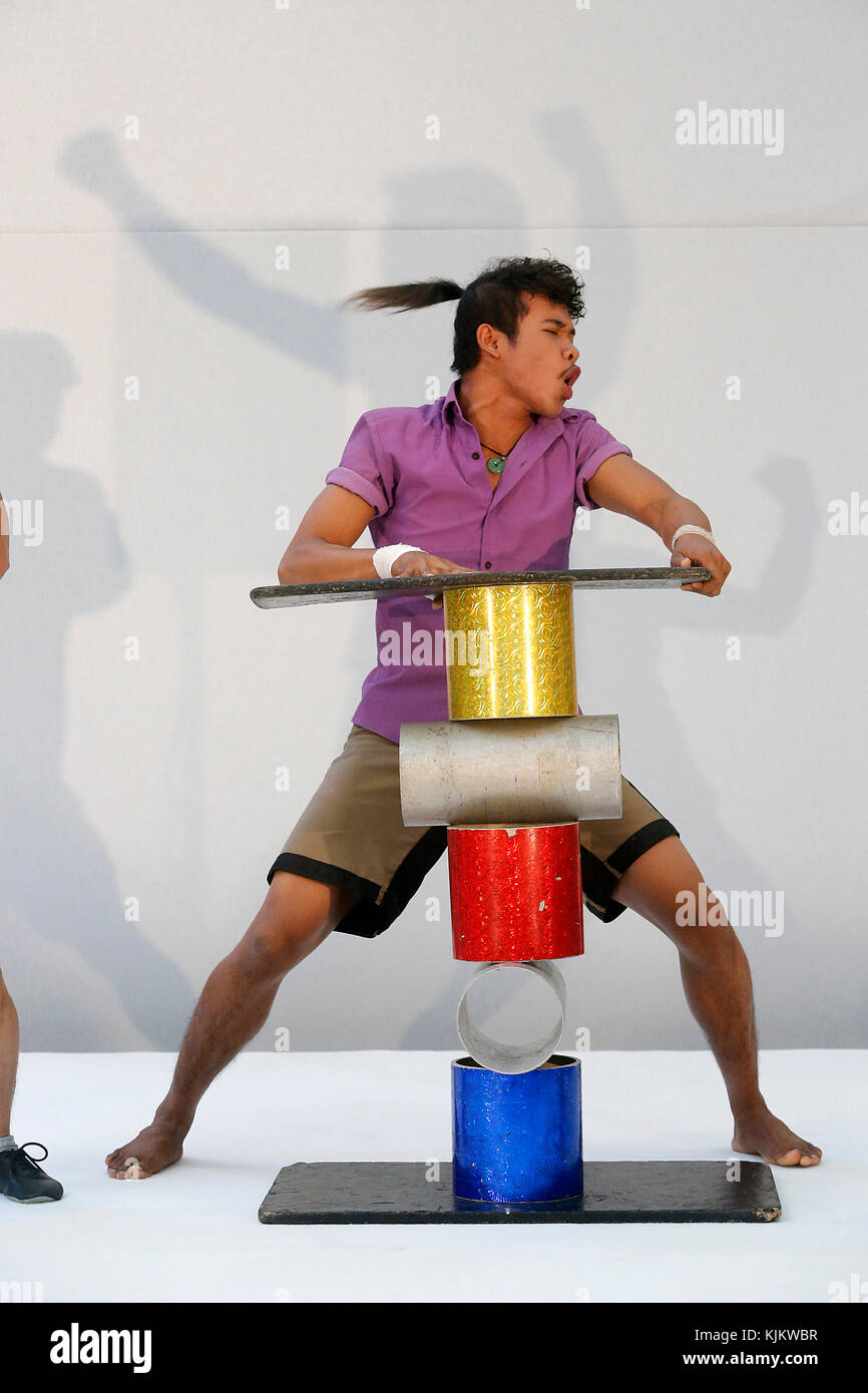 Phare Ponleu Selpak Cambodian circus performance in France. France. Stock Photo