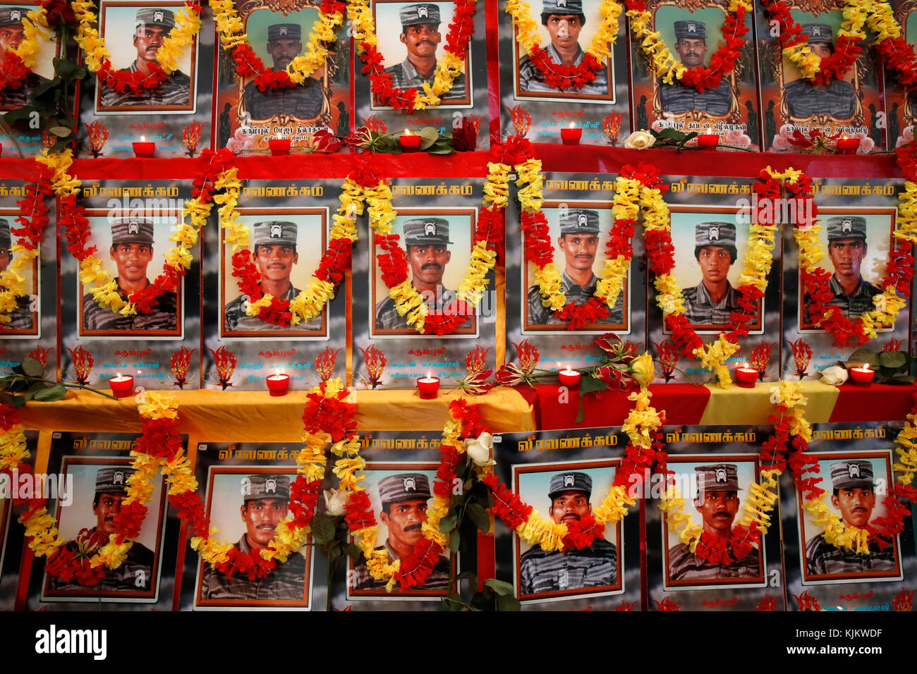 Tamil Eelam meeting in Sarcelles, France. Homage to the fallen soldiers of Tamil Eelam. Stock Photo