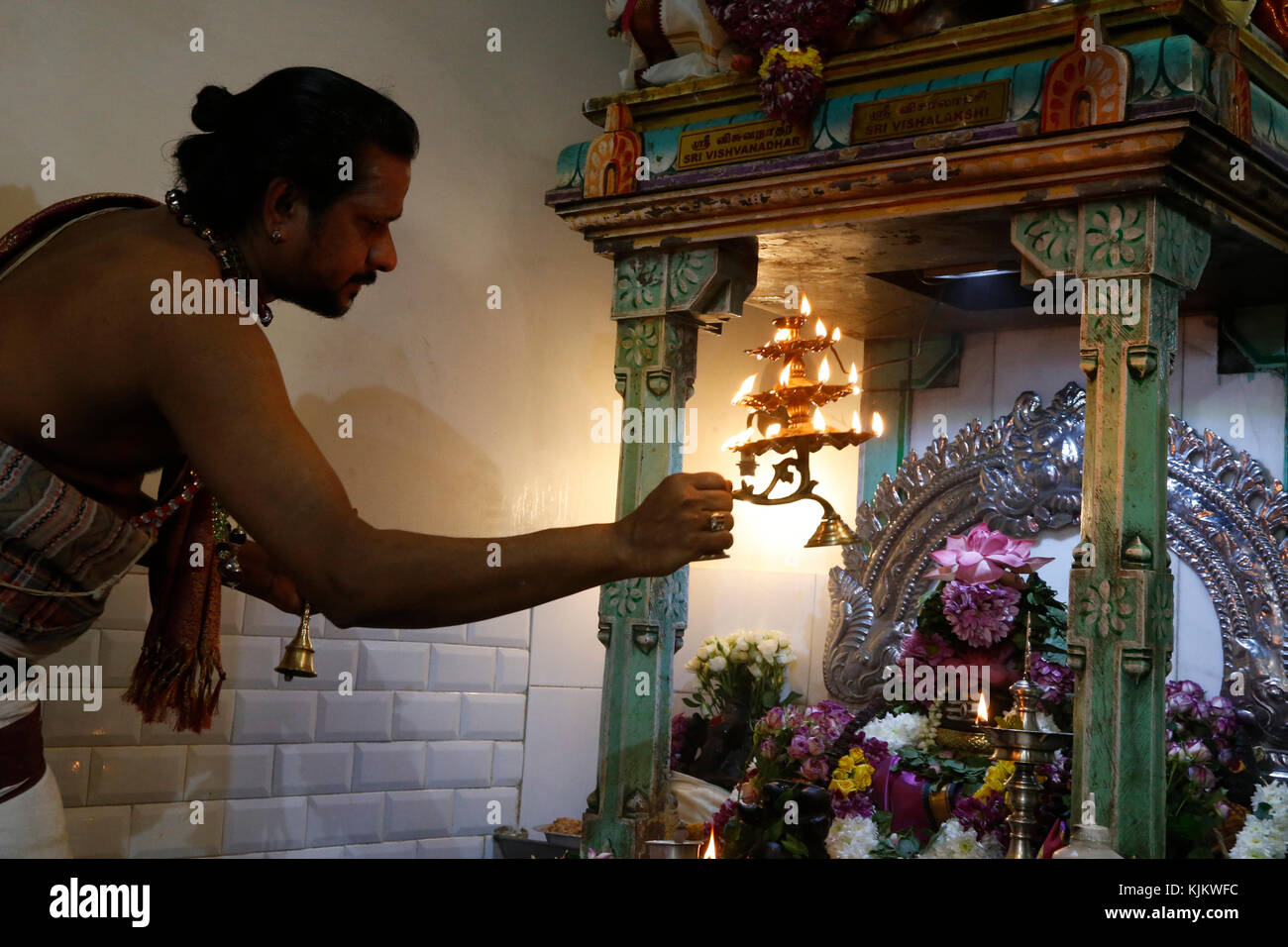 Sivaratri celebration at the Paris Ganesh temple. France. Stock Photo