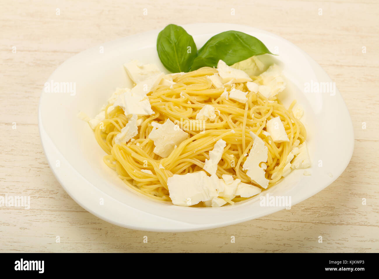 Pata with feta cheese and basil Stock Photo Alamy