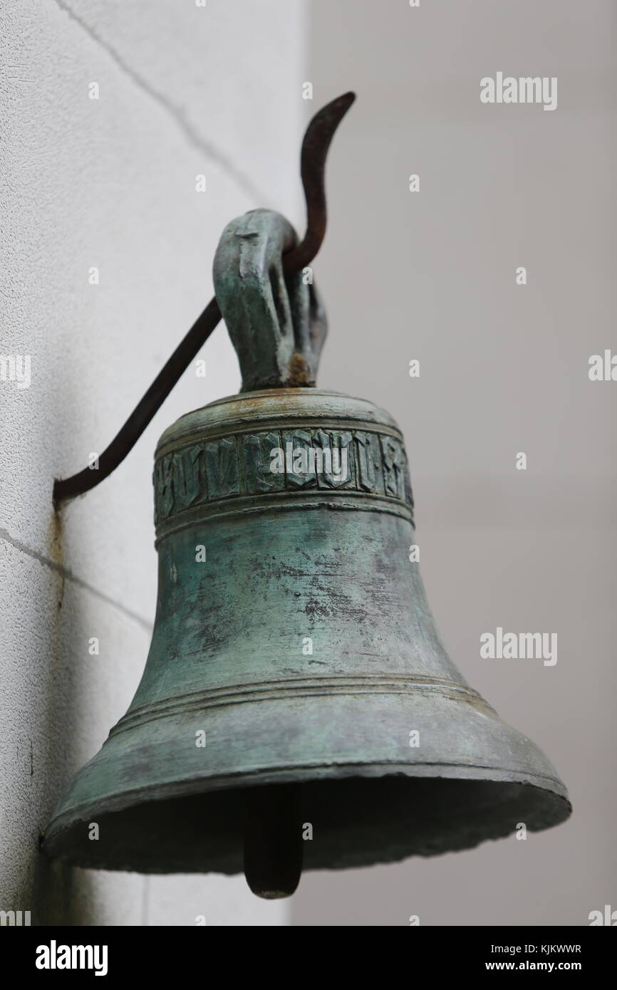 The American cathedral of the Holy Trinity, Paris. Bell. France. Stock Photo