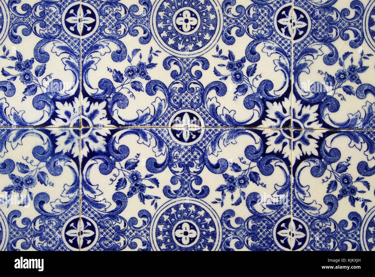 Traditional portuguese tile. Blue Stock Photo