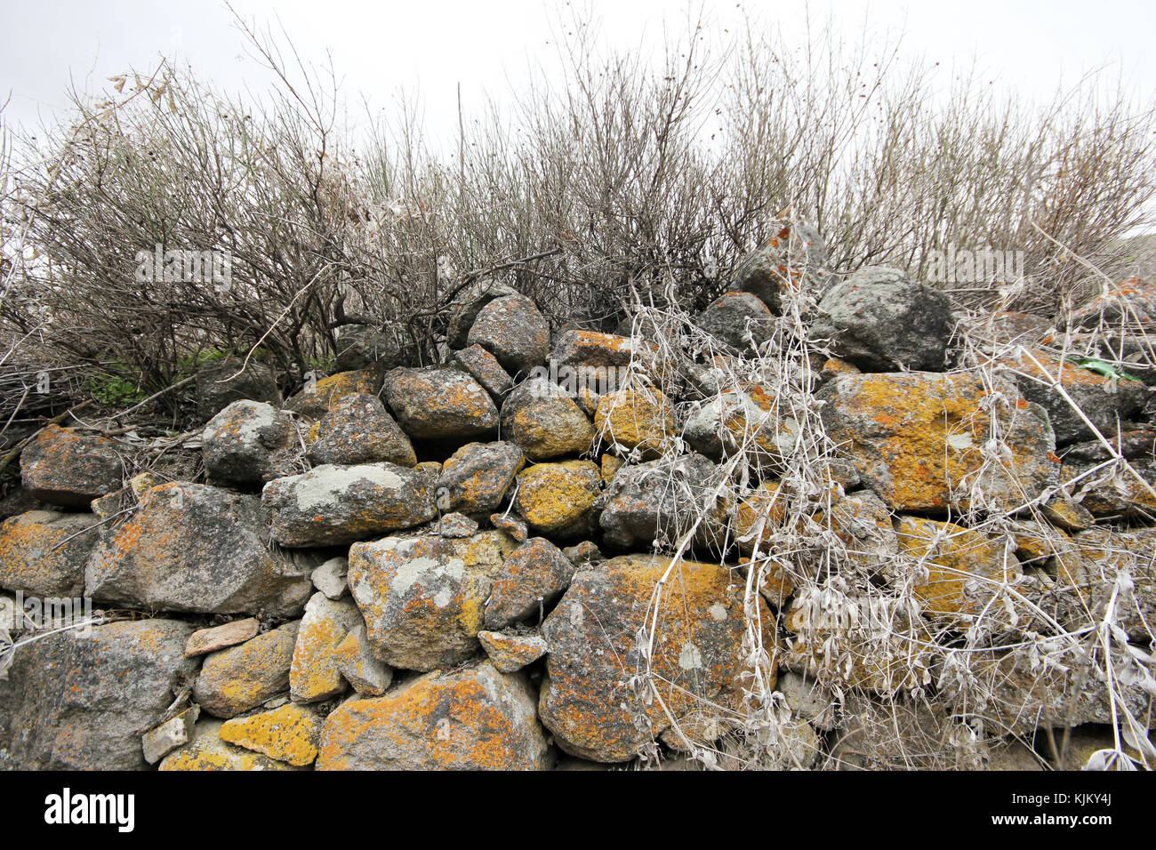 Old Garden Stone Wall Stock Photo - Alamy