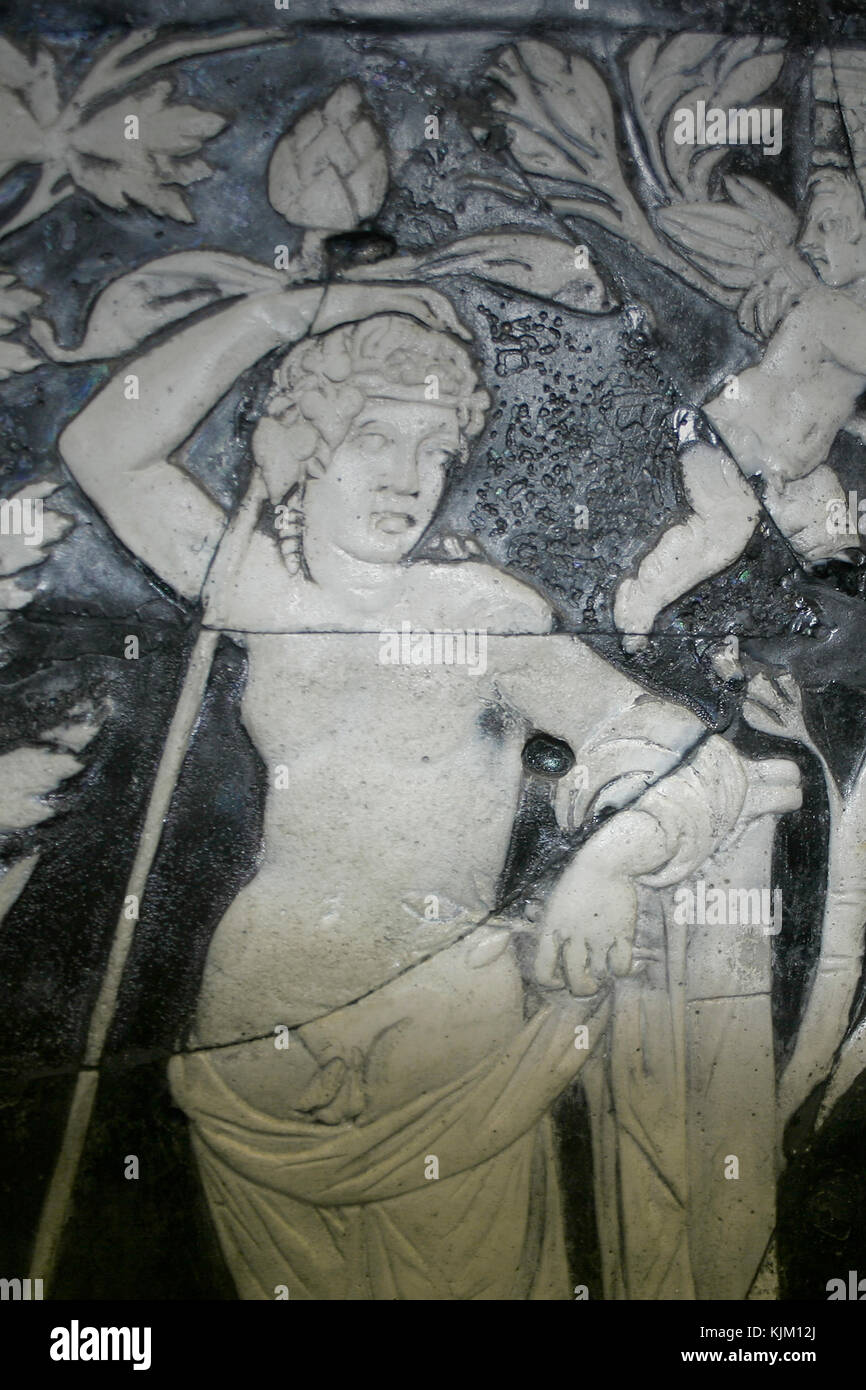 Detail on "Blue Vase" excavated in Pompeii in 1837 Stock Photo Alamy