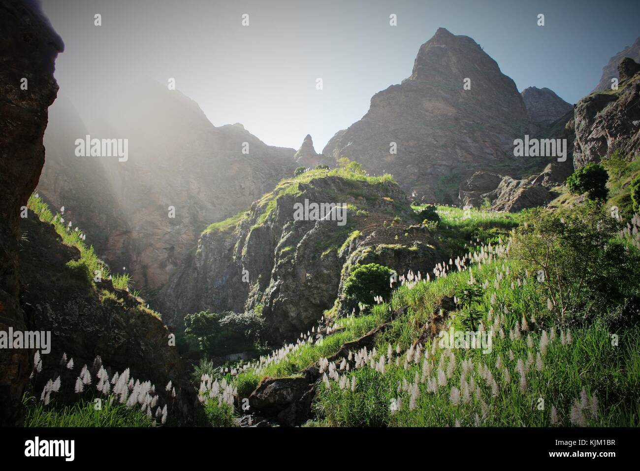 Small road between the rocks and mountains of Lavras Novas