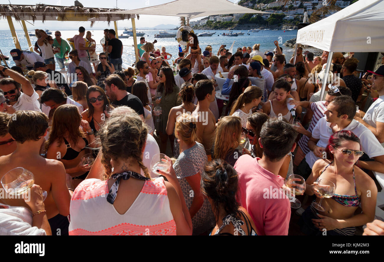 Spanish beach bar party Stock Photo Alamy