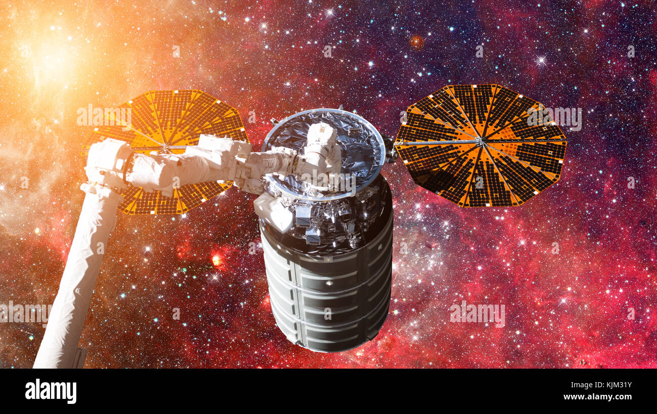 Spacecraft Launch Into Space. Elements of this image furnished by NASA ...
