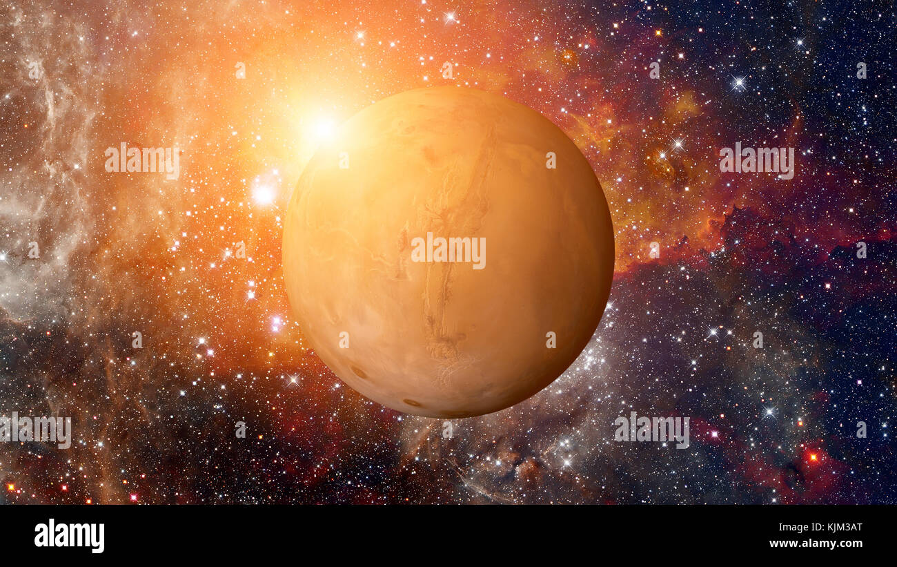 Planet Mars in the solar system. Elements of this image are furnished ...