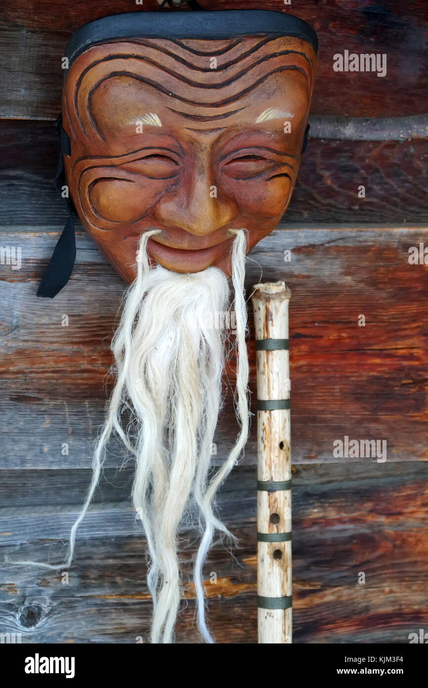 Chinese wooden mask Stock Photo