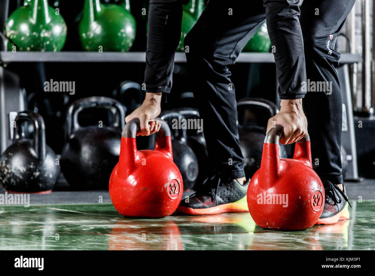 Red gym equipment hires stock photography and images Alamy