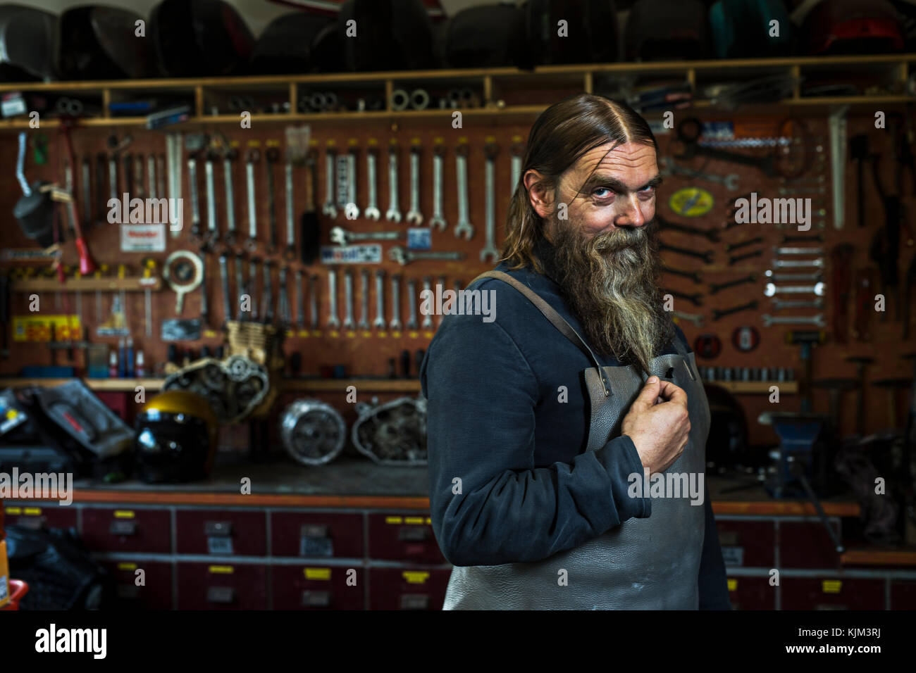 motorcycle freak in his Stock Photo Alamy
