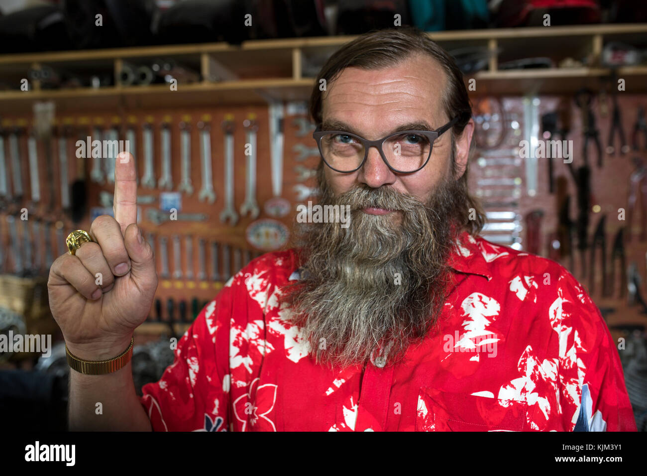 motorcycle freak in his Stock Photo Alamy