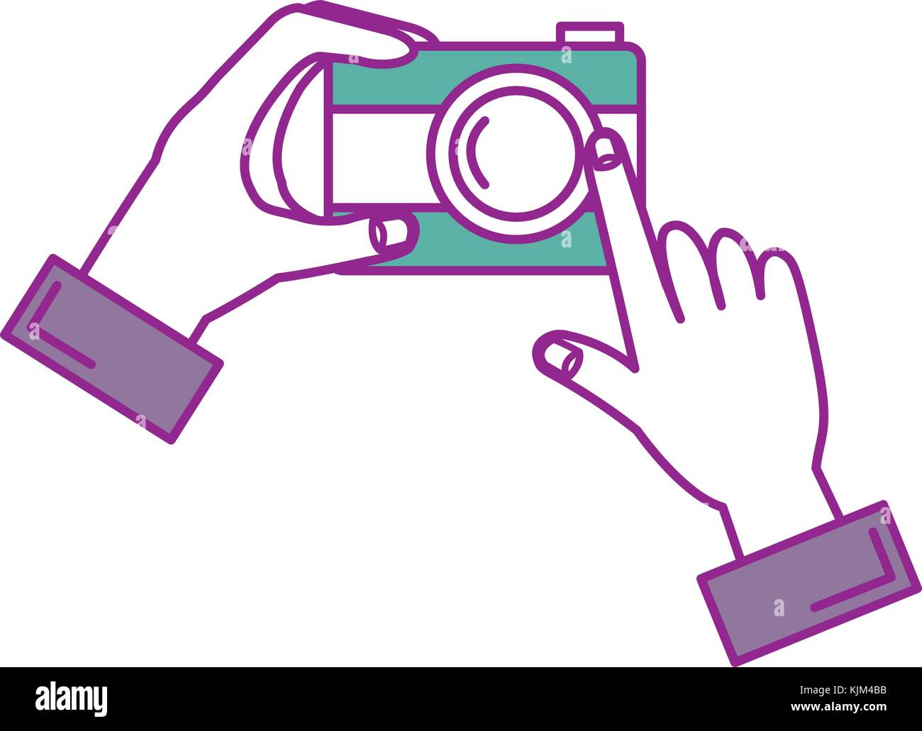 hands with photographic camera isolated icon vector illustration design ...