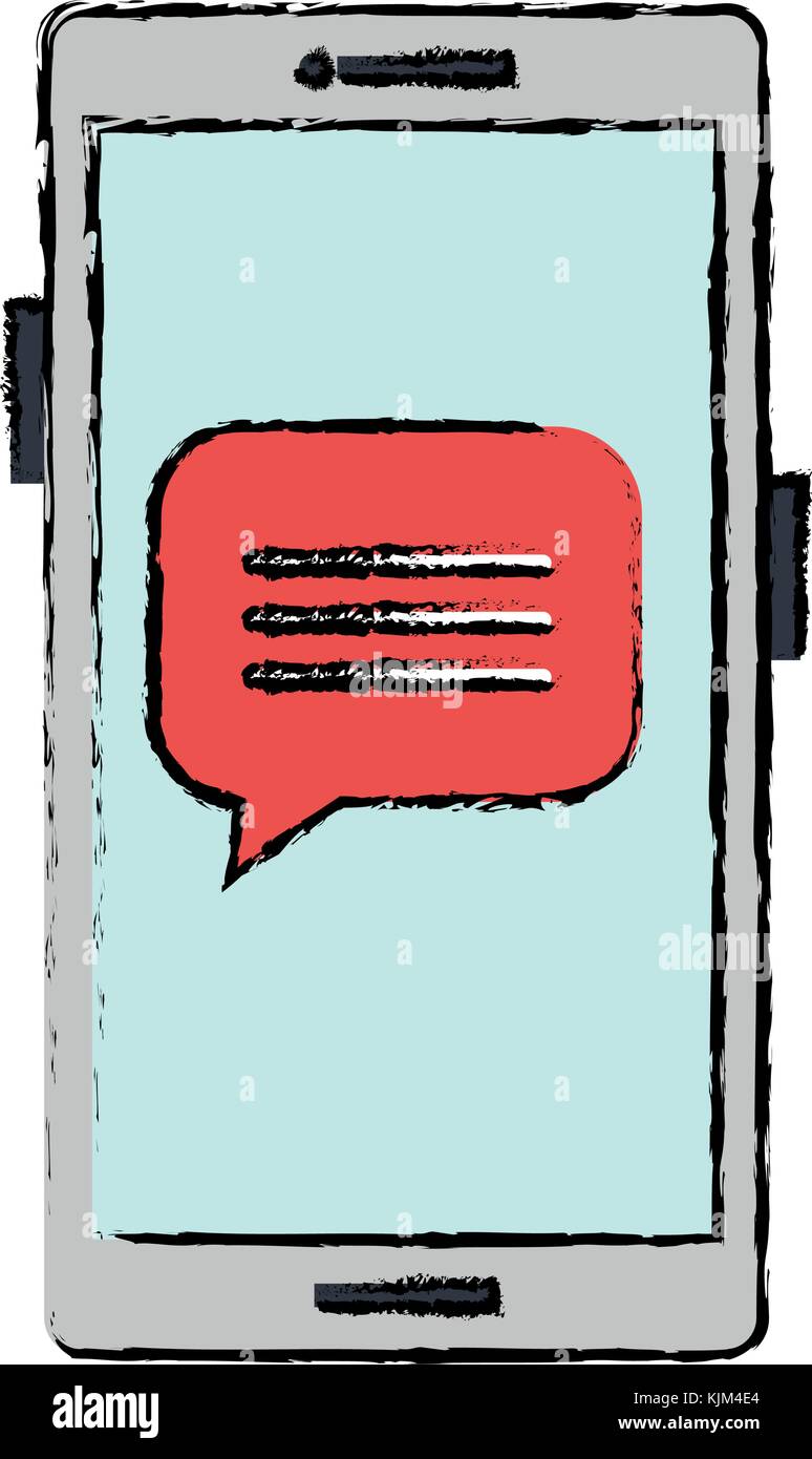 smartphone device with speech bubbles vector illustration design Stock ...