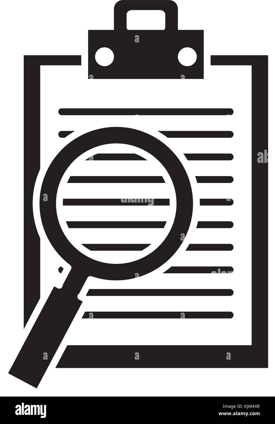 clipboard with magnifying glass vector illustration design Stock Vector