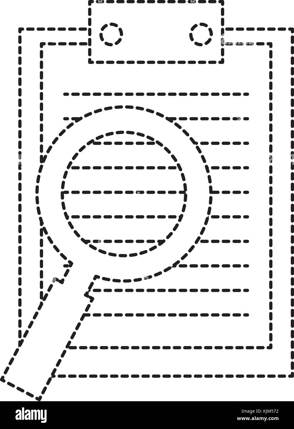 clipboard with magnifying glass vector illustration design Stock Vector