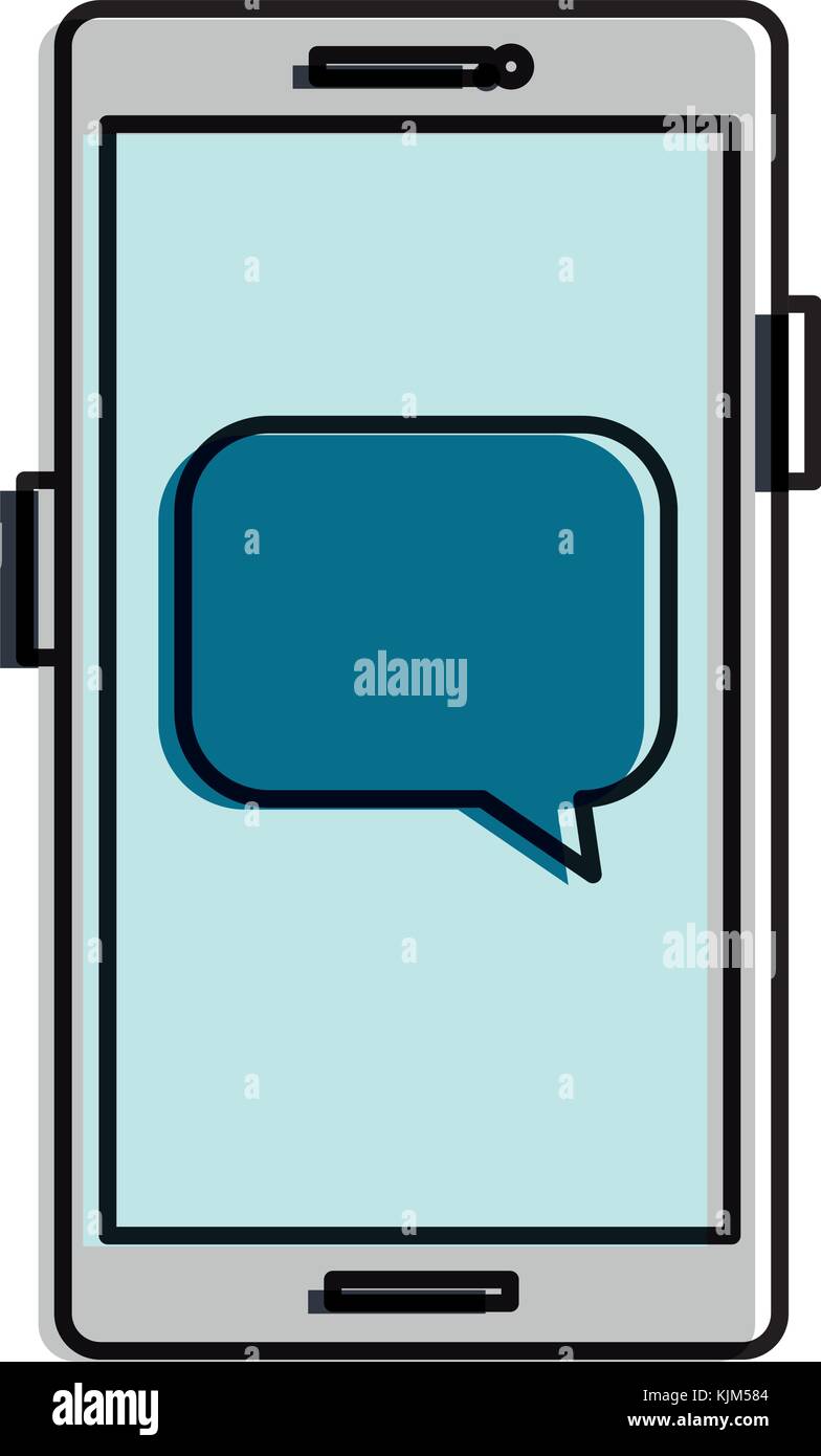 smartphone device with speech bubbles vector illustration design Stock ...
